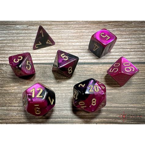 Tabletop RPG Dice Chessex D&D Dice Set - 36 Black Purple Gold 12mm D6 ...