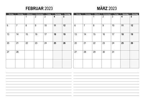 Resultado de imagen de februar 2023 kalenderblatt