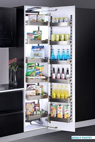 Mobily Alloy Steel Pantry Shelves Storage System (Floor Mount, Silver ...