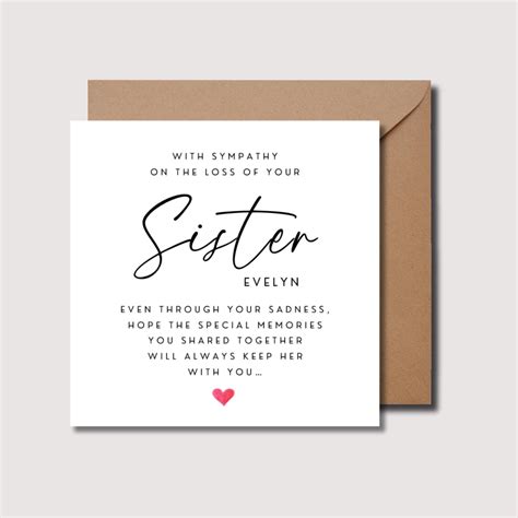 Sister Sympathy Card, Condolence Card, Bereavement Card, Sorry for Your ...