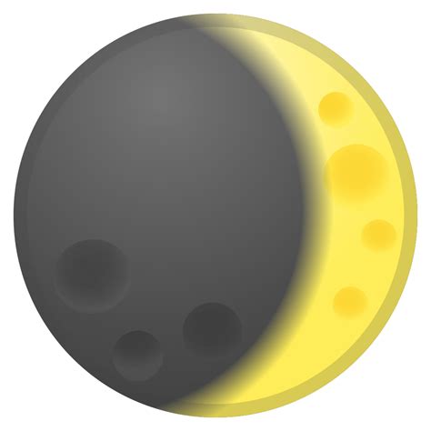 Waxing crescent moon Icon | Noto Emoji Travel & Places Iconpack | Google