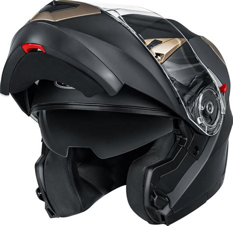 YEMA Modular Motorcycle Helmets, DOT Approved Full Face Motorcycle Helmet with Flip Up Dual ...