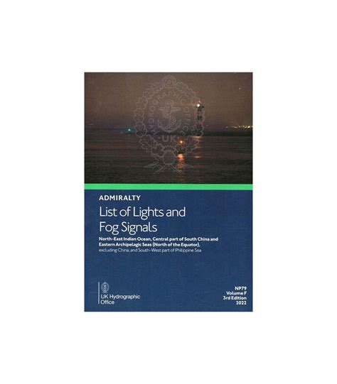 NP79 Vol F Admiralty List of Lights and Fog Signals - North East Indian Ocean & South China Seas