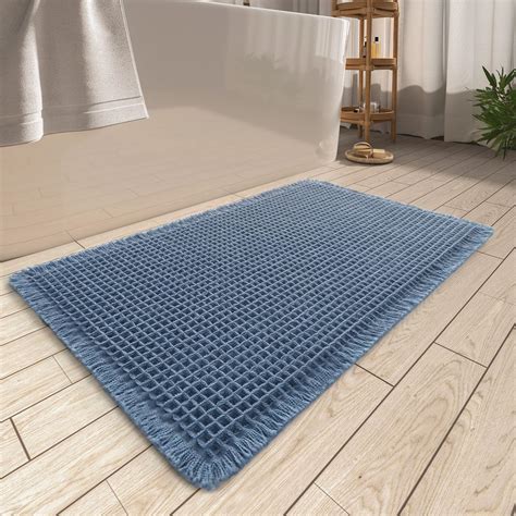 AMOAMI Upgraded Waffle Bath Mat, Super Absorbent Non Slip Bath Mats for ...