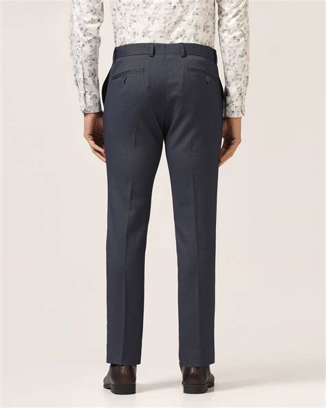 Slim Fit B-91 Formal Navy Textured Trouser - Bandit | Blackberrys ...