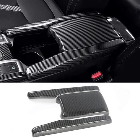 Buy TKREENO Carbon Fiber Color Car Armrest Box Cover Center Console Box ...