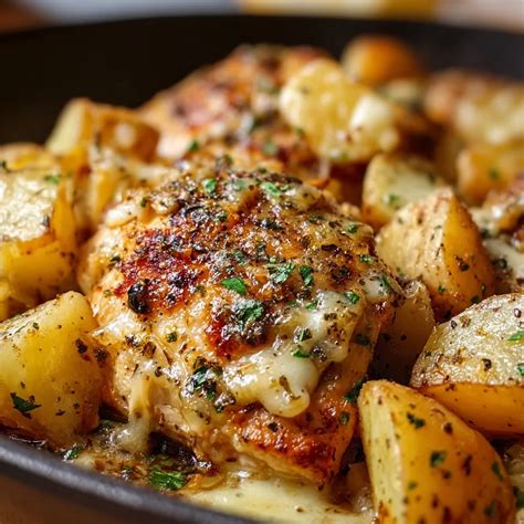 GARLIC PARMESAN POTATO CHICKEN! - chirecipes