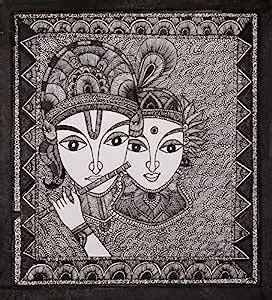 Hunar The Art Gallery Hand Painted Black and White Madhubani Painting ...