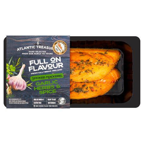 Atlantic Treasures Garlic, Herbs & Spices Smoked Mackerel (170 g ...