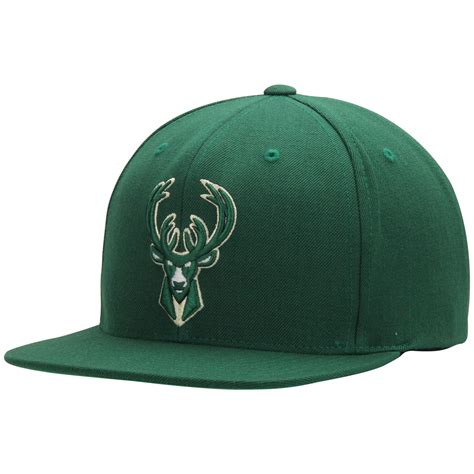 Mitchell & Ness Milwaukee Bucks Hunter Green Current Logo Wool Solid ...