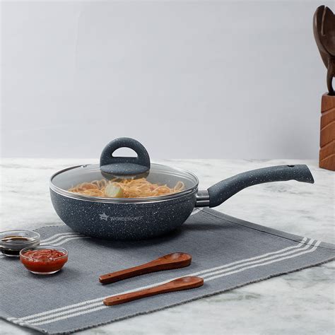 Buy Granite Non Stick Wok grey,26cm Online At Best Price – Wonderchef India