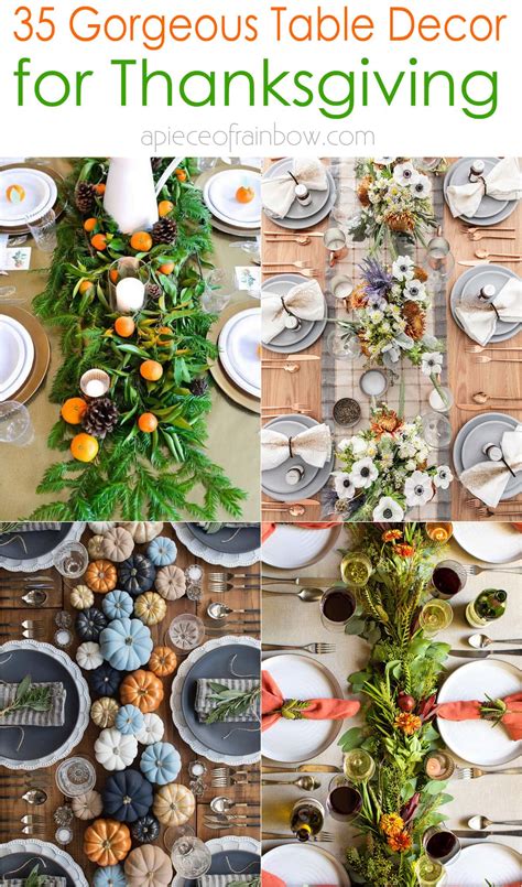 35 Gorgeous Thanksgiving Table Decorations & Easy Centerpiece Ideas - A Piece Of Rainbow