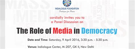 Invitation for a panel discussion on "The Role of Media in Democracy ...
