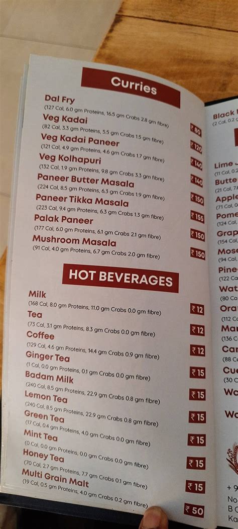 Menu at Hello Millet, Bengaluru