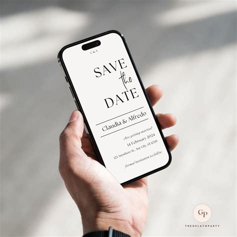 EDITABLE Electronic Save the Date Template, Minimalist Digital Save the ...