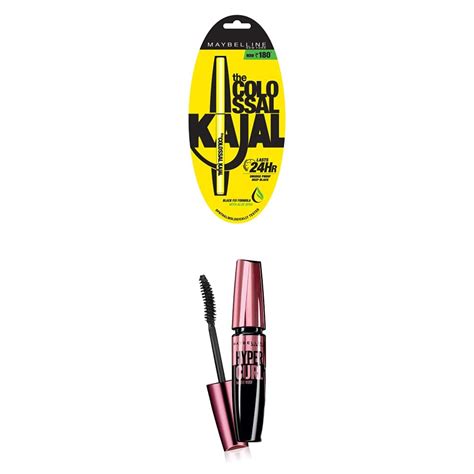 Buy Maybelline New York Colossal Kajal, Black, 0.35g And Maybelline New ...