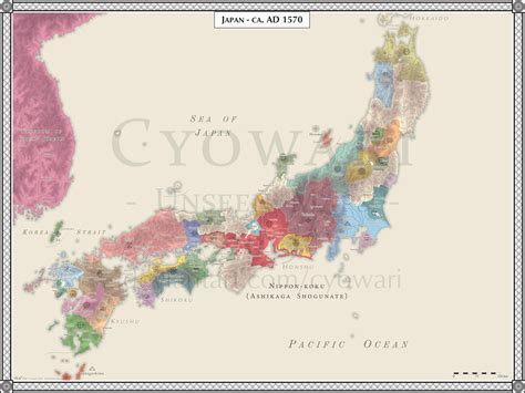 Sengoku Jidai Map - map of japan during sengoku period