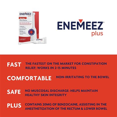 Enemeez Docusol Plus Docusate Sodium Enema - 5 ml, 5 Unidades, Alívio Rápido para Constipação ...