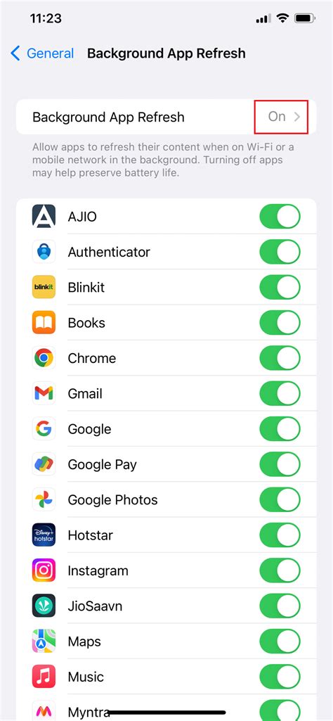 Rezultat imagine pentru Background App Refresh