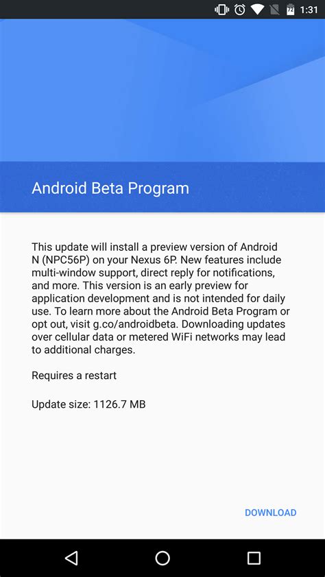 Android Beta Program 的图像结果