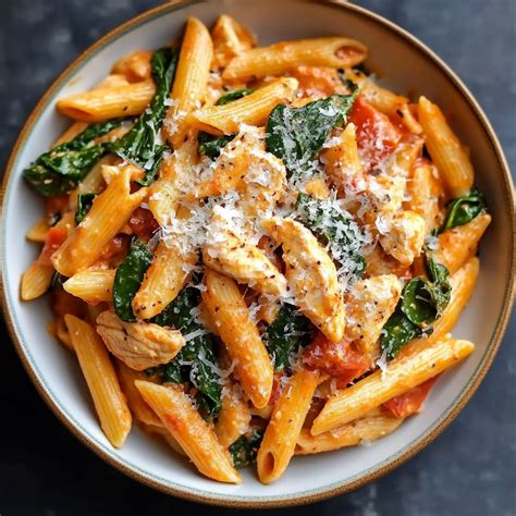 Tomato Spinach Chicken Pasta