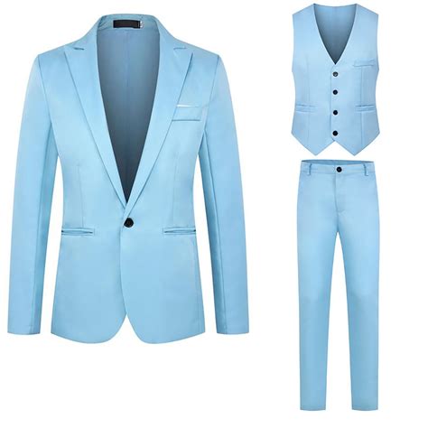 SNOWSONG 3 Piece Suit Men Clearance! Men's Suit Suit Solid Color ...