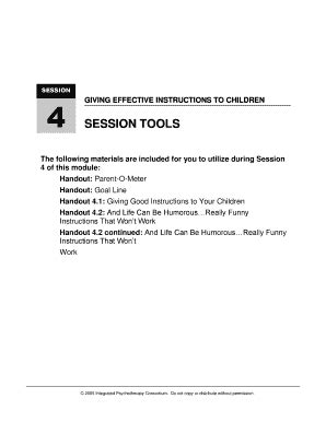 Fillable Online SESSION 4 GIVING EFFECTIVE INSTRUCTIONS TO CHILDREN ...