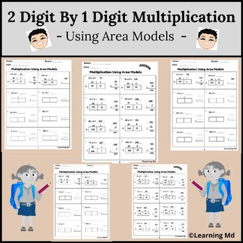 Area Model Multiplication 2-Digit by 1 Digit 的图像结果