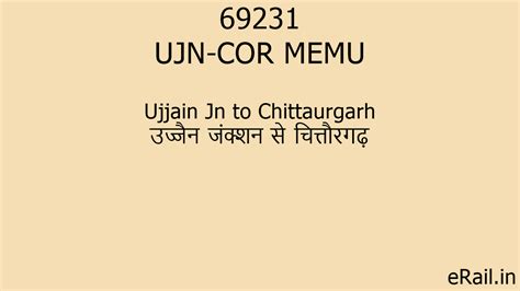 69231 UJN-COR MEMU Train Route