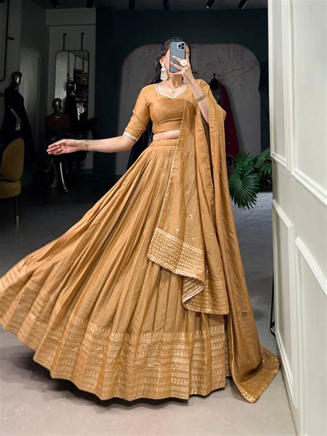 Mustard Timeless Elegance – Pure Chanderi Lehenga Set with Z