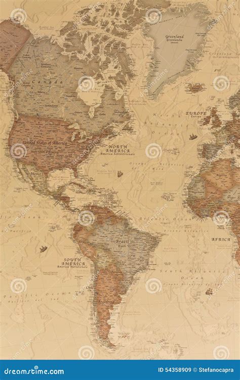 Ancient Geographic Map The Americas Stock Image | CartoonDealer.com ...