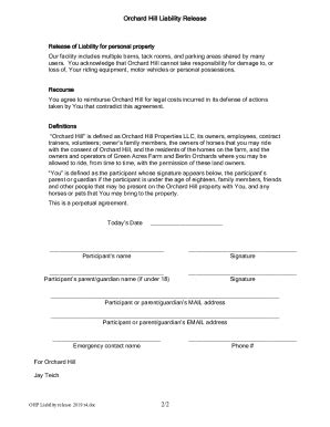 Fillable Online Acknowledgement of Risk Sample Clauses: 374 SamplesLaw ...