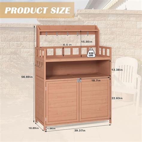 Shaical Outdoor Potting Bench Table, Wooden Garden Potting India | Ubuy