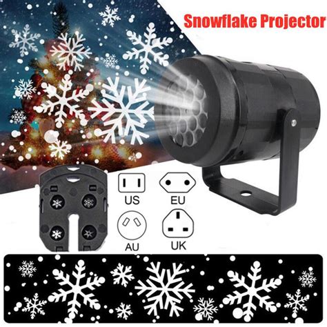 Christmas Snowflake Light Projector Snow Outdoor Indoor Remote Control Laser Projection Lights ...