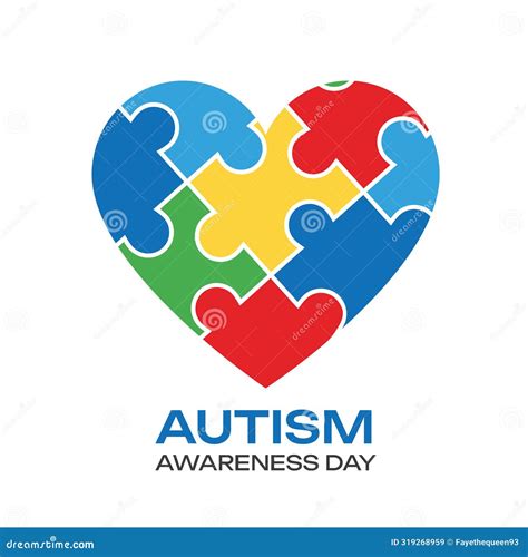 Autism Logo with Puzzle Pieces Isolated on White Background. Stock ...