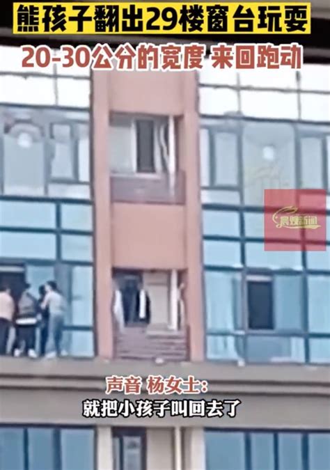 3小孩翻出29楼窗台玩耍，来回跑动，拍摄者：窗外平台仅20到30公分宽，没有防护_腾讯新闻