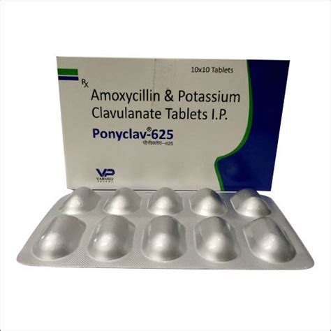 Buy Amoxycillin And Potassium Clavulanate Tablets IP PONYCLAV 625 at ...