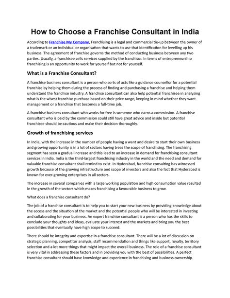 How to Choose a Franchise Consultant in India - Digital Communication ...