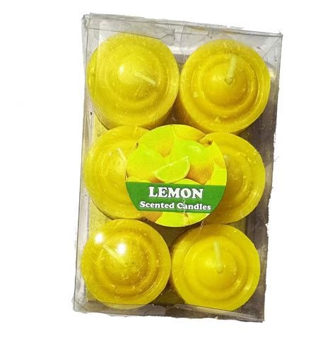 Lemon Scented Highly Fragranced Candles Light Pack of 12 : Amazon.in ...