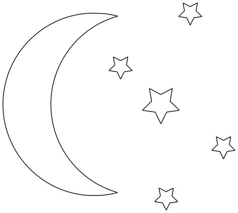 Shape of Crescent Moon and Stars | Free Printable Papercraft Templates