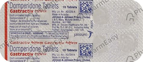 Gastractiv 10 MG Tablet (10): Uses, Side Effects, Price & Dosage ...