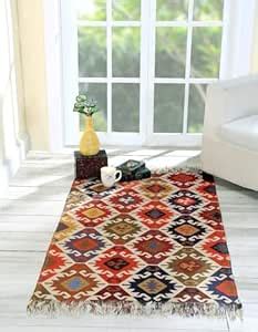 Buy Onlyone1 Printed Dhurrie Rug - Modern Feet Multicolor Floor Carpet ...