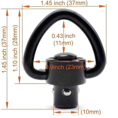 QD Quick Detach Triangular Sling Swivel Attachment - Black – VIPERTAC
