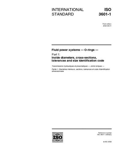 ISO 3601-1:2002, Fluid power systems - O-rings - Part 1: Inside ...