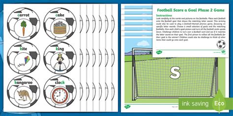 Football Score a Goal! Phase 2 Phonics Game