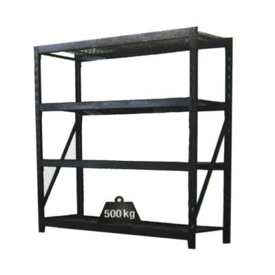 Rak Besi Krisbow 4 Tingkat – Rak Gudang Medium Duty Hitam