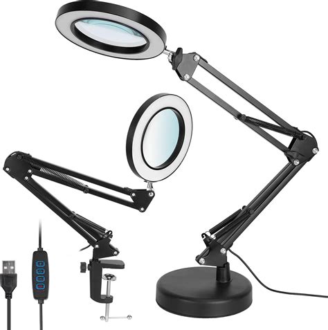 Amazon.com: Magnifying Glass With Light And Stand, Moclever 8x ...