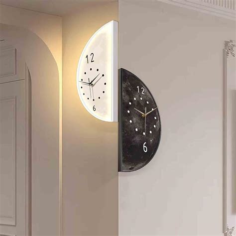 Geabiet Wall Mounted Angle Clock, Corner Clock, Double Sided India | Ubuy