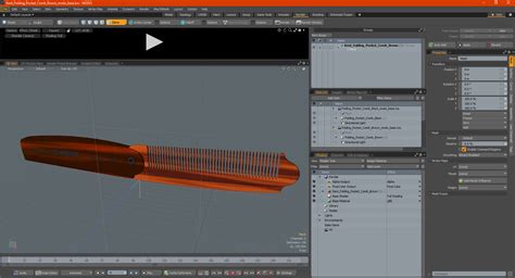 3D model Kent Folding Pocket Comb Brown | 3D Molier International