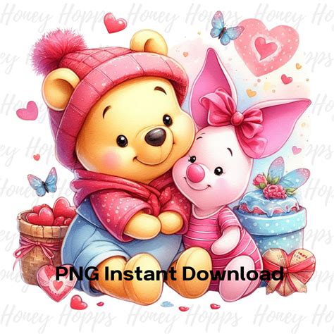 Pooh and Lil Pig Valentines Love PNG Digital Design - Etsy | Baby ...